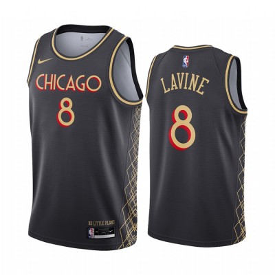 Nike Chicago Bulls #8 Zach Lavine Black Youth NBA Swingman 2020-21 City Edition Jersey